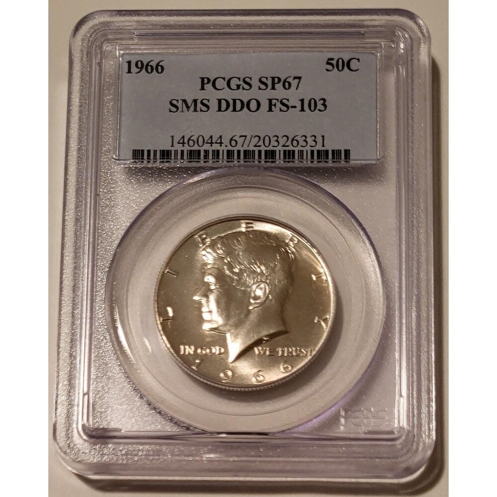 1966 Kennedy Half Dollar SMS DDO Fs-103 SP67 PCGS